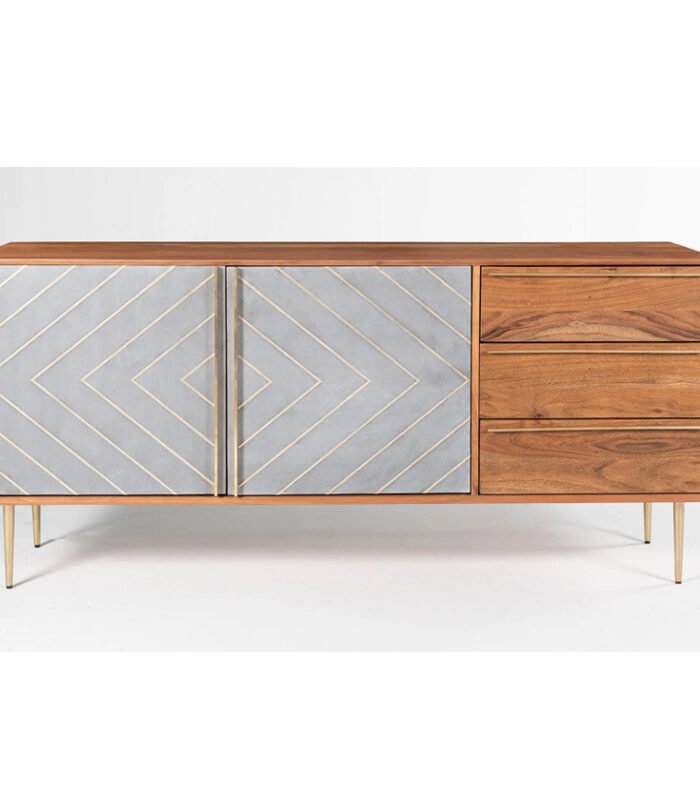 WOODEN 2 DOOR & 3 DRAWER SIDEBOARD