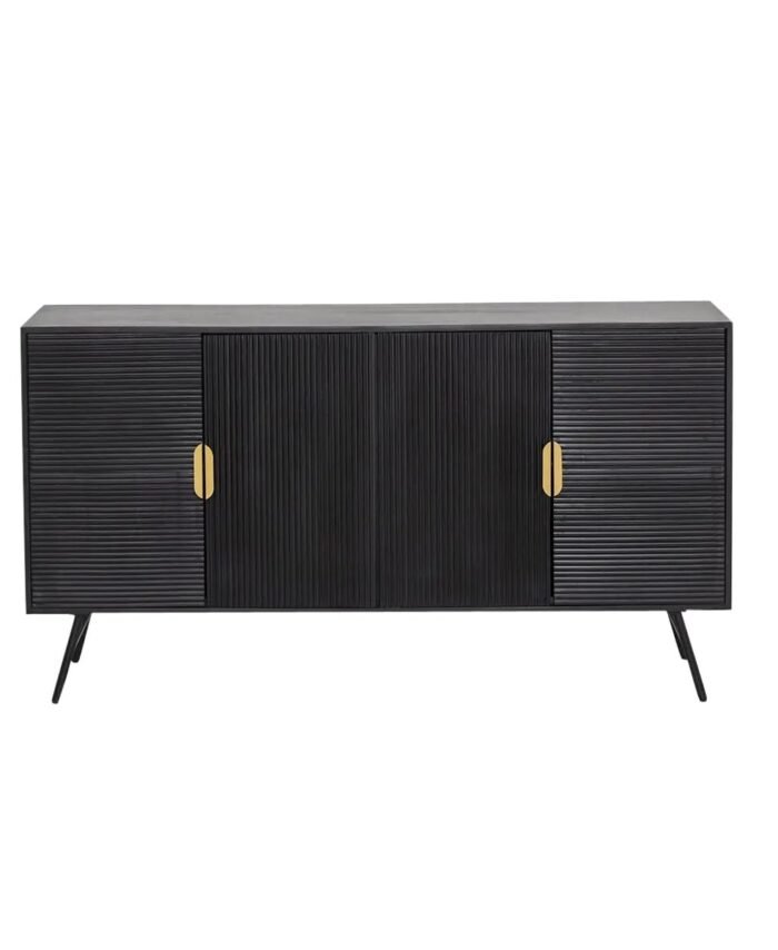 WOODEN 4 DOR CABINET WITH IRON LEG