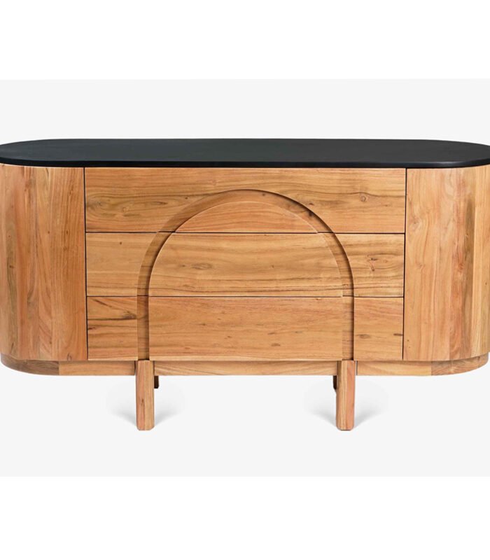 WOODEN 2 DOOR & 3 DRAWER SIDEBOARD