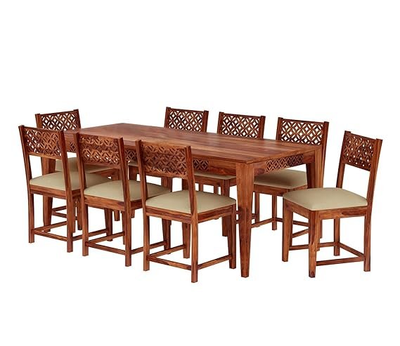 WOODEN 8 SEATER DINING TABLE SET
